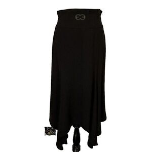 ESCADA black wool handkerchief hem Classic luxury skirt